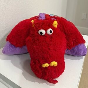 Pillow Pets Pee Wees 18” Fiery Dragon Red and Purple Plush Stuffed Toy
